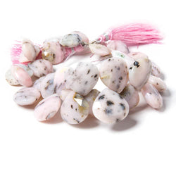 13x12-20x20mm Dendritic Pink Peruvian Opal faceted hearts 9.25 inch 32 beads (ONLINE ORDER ONLY)