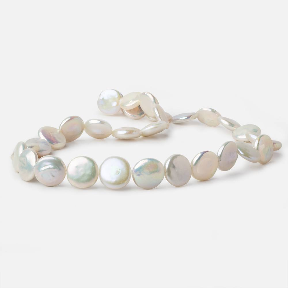 13x12.5mm Creamy White Coin Freshwater Pearls 16 inch 32 pieces AA (ONLINE ORDER ONLY)