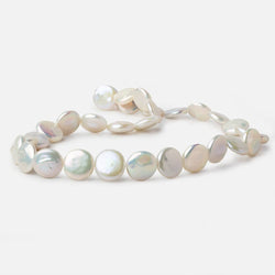 13x12.5mm Creamy White Coin Freshwater Pearls 16 inch 32 pieces AA (ONLINE ORDER ONLY)
