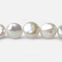 13x13-14x14.5mm White Coin Freshwater Pearls 16 inch  pieces (ONLINE ORDER ONLY)