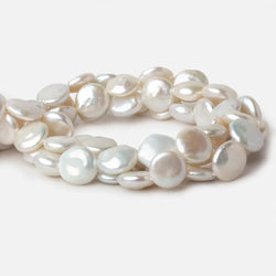 13x13-14x14.5mm White Coin Freshwater Pearls 16 inch  pieces (ONLINE ORDER ONLY)