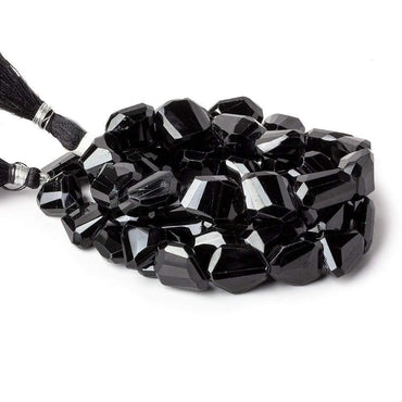 10x11-19x9mm Black Spinel Angular Faceted Nuggets 12 inch 25 beads (ONLINE ORDER ONLY)