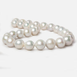 13x13.5-15x15mm Off White Off Round Freshwater Pearls 16.5 inch 29 pieces A (ONLINE ORDER ONLY)