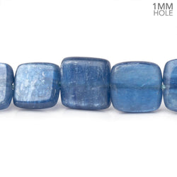 13x13mm Ceylon Blue Kyanite Plain Pillow Beads 16 inch 32 pieces 1mm Hole (ONLINE ORDER ONLY)