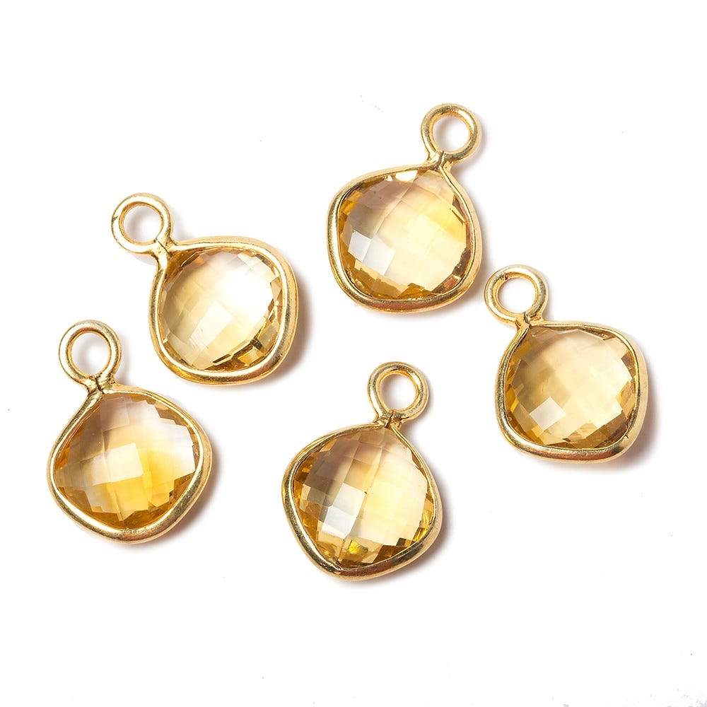 13x13mm Citrine Faceted Pillow Vermeil Pendant (ONLINE ORDER ONLY)