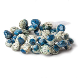 13x13mm K2 Azurite Granite "K2 Jasper" plain heart beads 8 inch 35 pieces (ONLINE ORDER ONLY)