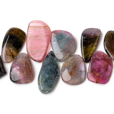 13x16-23x13mm Multi Color Tourmaline Plain Slice Beads 6 inch 20 pieces (ONLINE ORDER ONLY)