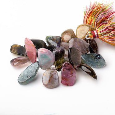 13x16-23x13mm Multi Color Tourmaline Plain Slice Beads 6 inch 20 pieces (ONLINE ORDER ONLY)