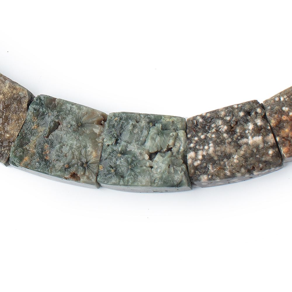 13x17-20x24mm Natural Crystal & Polished Ocean Jasper Fancy Shape Collar 25 Beads (ONLINE ORDER ONLY)