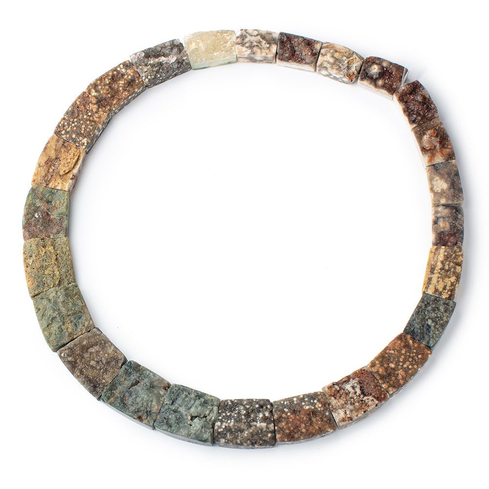 13x17-20x24mm Natural Crystal & Polished Ocean Jasper Fancy Shape Collar 25 Beads (ONLINE ORDER ONLY)