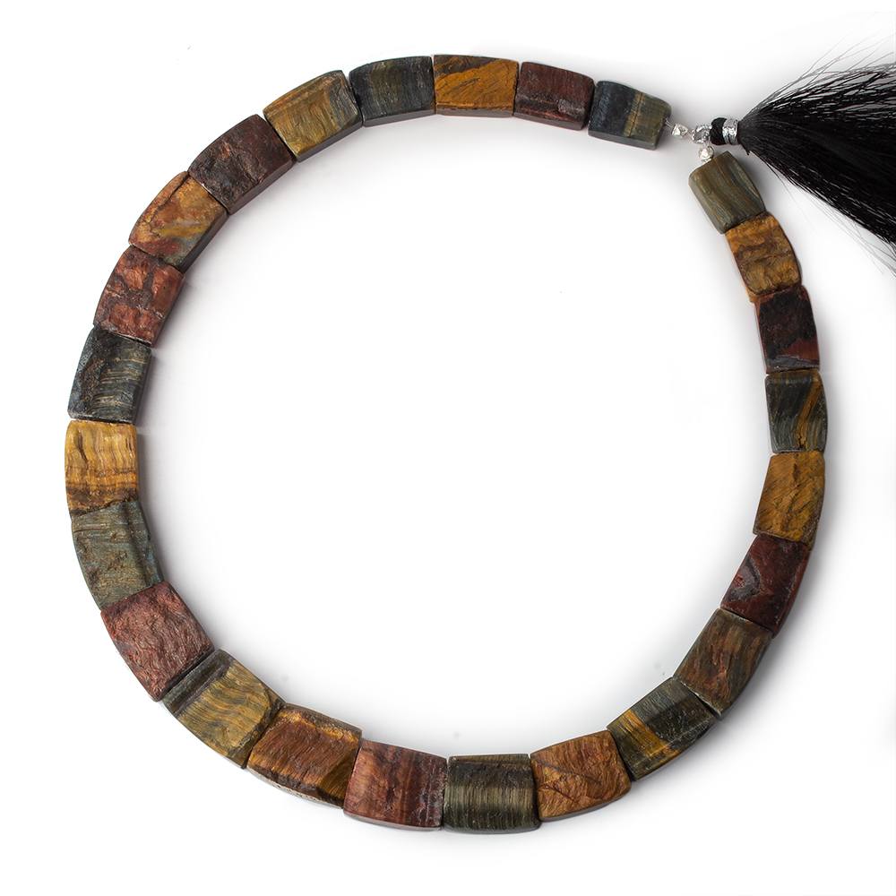 13x18-20x24mm Matte & Polished Multi Color Tiger's Eye fancy shape Collar 25 beads A (ONLINE ORDER ONLY)