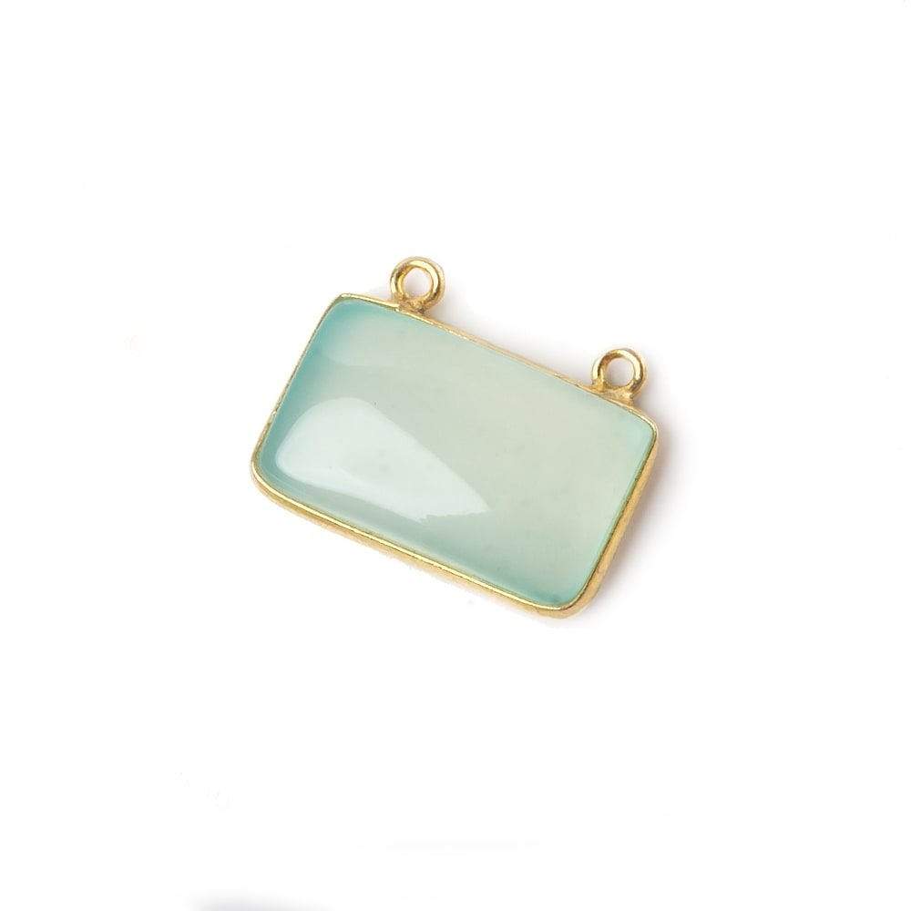 13x21mm Vermeil Bezeled SeaGreen Chalcedony East-West Bar Pendant 1 piece (ONLINE ORDER ONLY)