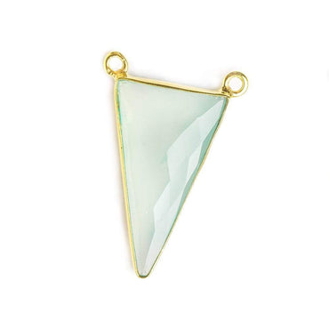 23.5x13mm Vermeil Bezel Sea Green Chalcedony Triangle Connector 1 piece (ONLINE ORDER ONLY)