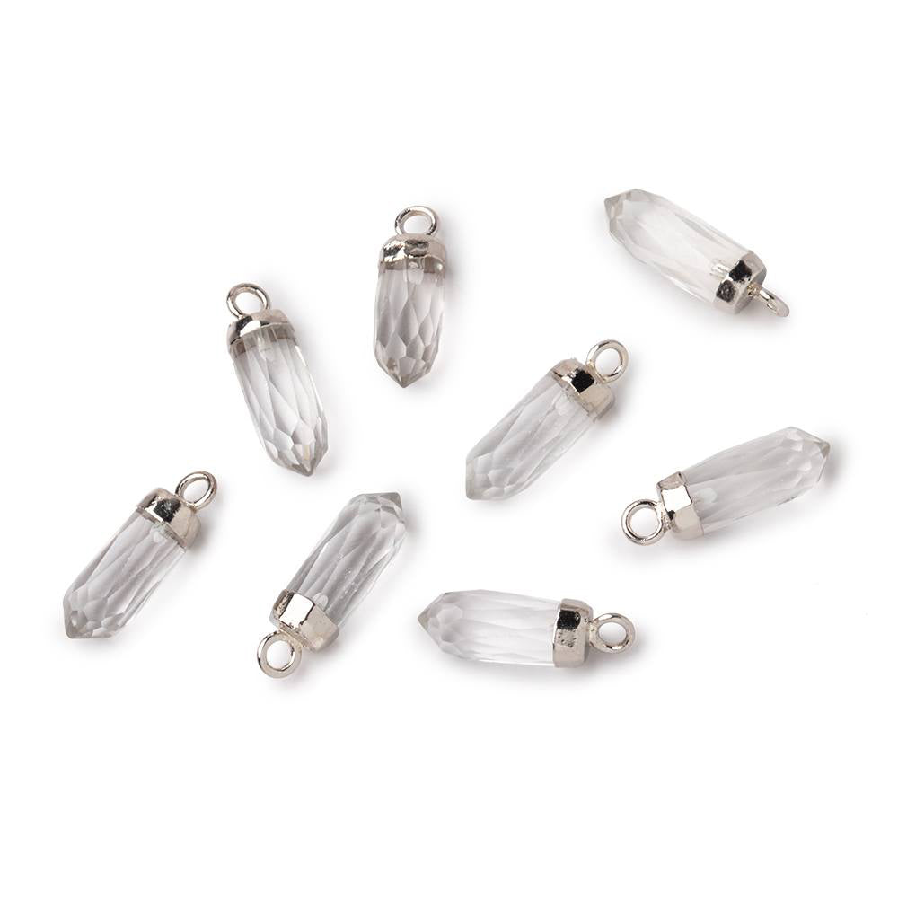 16x5mm Silver Leafed Crystal Quartz Spike Focal Pendant 1 piece (ONLINE ORDER ONLY)