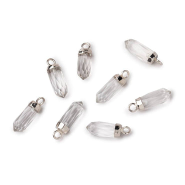 16x5mm Silver Leafed Crystal Quartz Spike Focal Pendant 1 piece (ONLINE ORDER ONLY)