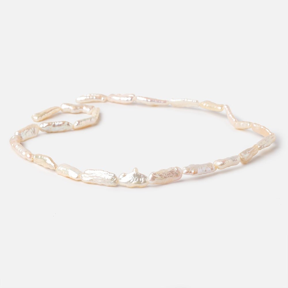 13x6-17x7mm Peach Straight Drill Biwa Freshwater Pearls 15.5 inch 22 Beads (ONLINE ORDER ONLY)