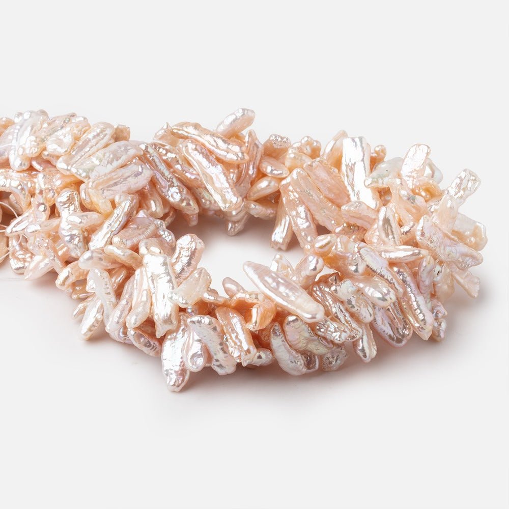 13x6-19x6mm Peach Biwa Freshwater Pearls 15.5 inch 60 beads AA (ONLINE ORDER ONLY)