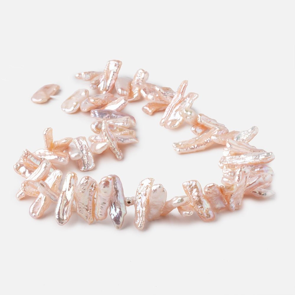 13x6-19x6mm Peach Biwa Freshwater Pearls 15.5 inch 60 beads AA (ONLINE ORDER ONLY)