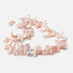 13x6-19x6mm Peach Biwa Freshwater Pearls 15.5 inch 60 beads AA (ONLINE ORDER ONLY)