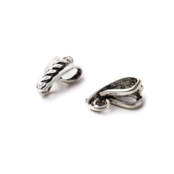 13x6mm Antiqued Sterling Silver Slider Style Twisted Rope Bail Set of 2 (ONLINE ORDER ONLY)