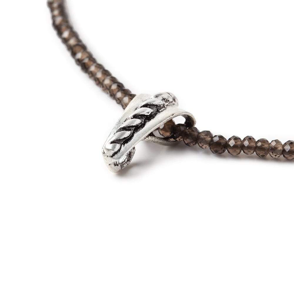 13x6mm Antiqued Sterling Silver Slider Style Twisted Rope Bail Set of 2 (ONLINE ORDER ONLY)