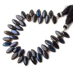 9x18mm Black Labradorite Top Drilled Plain Marquises 8 inch 38 beads A (ONLINE ORDER ONLY)