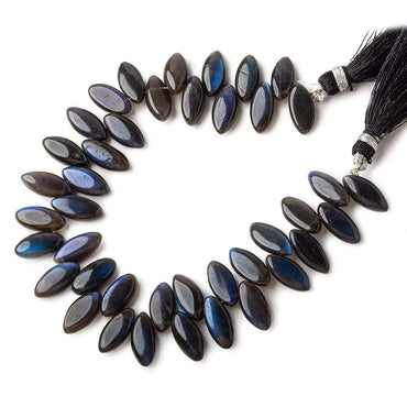 9x18mm Black Labradorite Top Drilled Plain Marquises 8 inch 38 beads A (ONLINE ORDER ONLY)