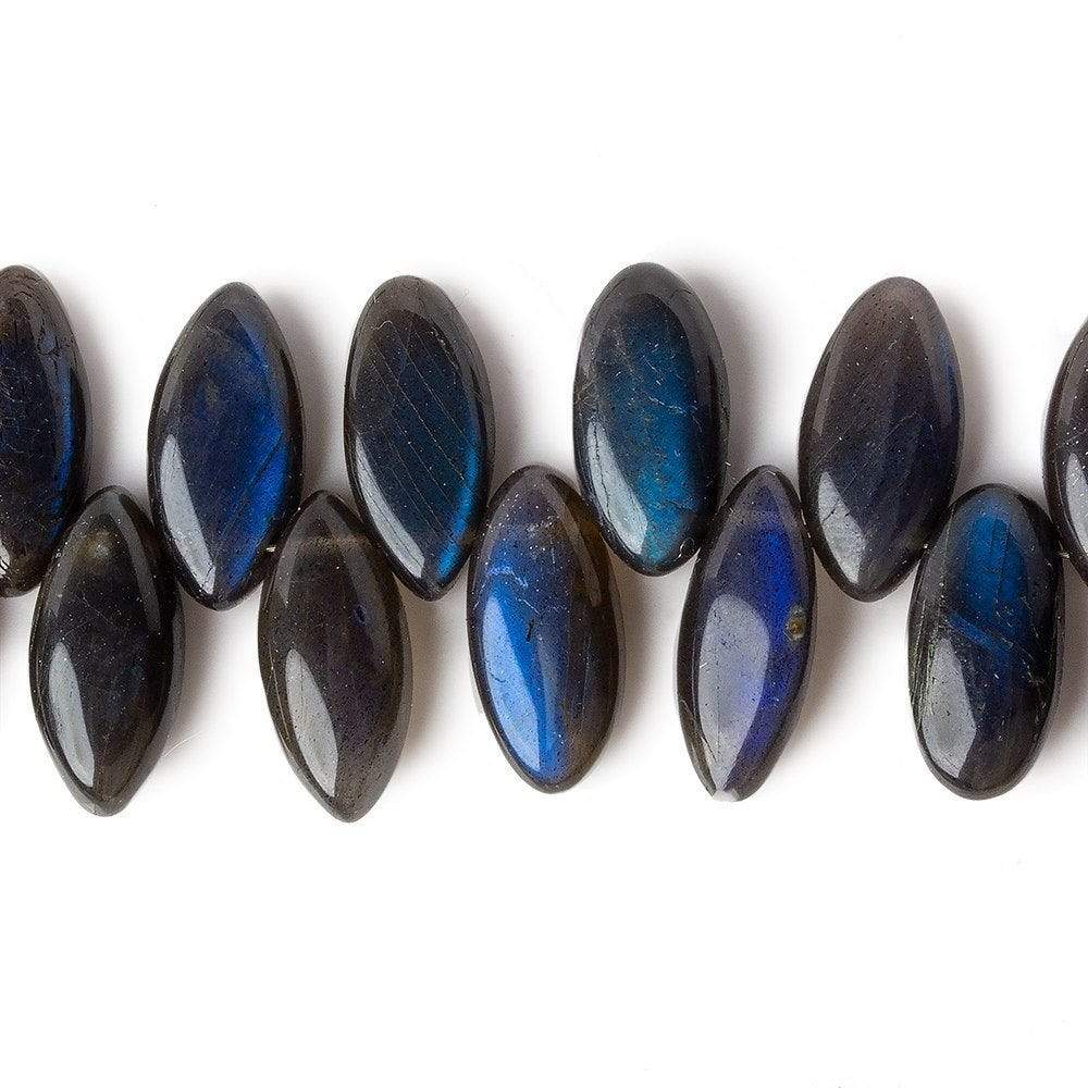 9x18mm Black Labradorite Top Drilled Plain Marquises 8 inch 38 beads A (ONLINE ORDER ONLY)