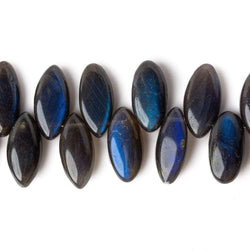 9x18mm Black Labradorite Top Drilled Plain Marquises 8 inch 38 beads A (ONLINE ORDER ONLY)