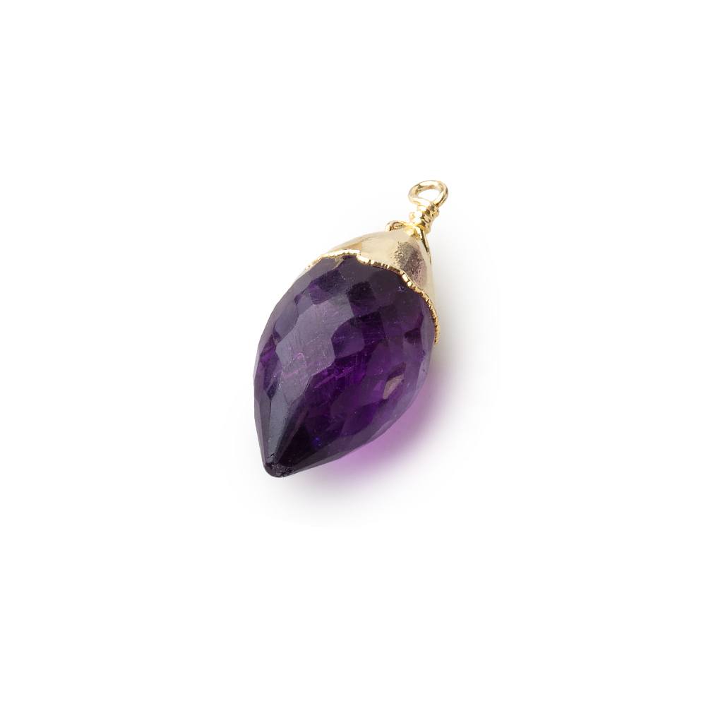 13x7-16x8mm Gold Leafed Amethyst Marquise Pendant 1 piece (ONLINE ORDER ONLY)
