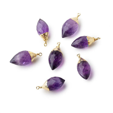 13x7-16x8mm Gold Leafed Amethyst Marquise Pendant 1 piece (ONLINE ORDER ONLY)