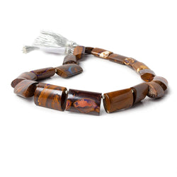 13x8.5-22x14.5mm Australian Boulder Opal plain oval tube beads 13.5 inch 17 pieces AA (ONLINE ORDER ONLY)