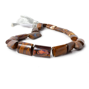 13x8.5-22x14.5mm Australian Boulder Opal plain oval tube beads 13.5 inch 17 pieces AA (ONLINE ORDER ONLY)