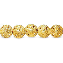 13x8.5mm 22kt Gold Plated Copper Bead Floral Disc 8 inch 16 pieces (ONLINE ORDER ONLY)