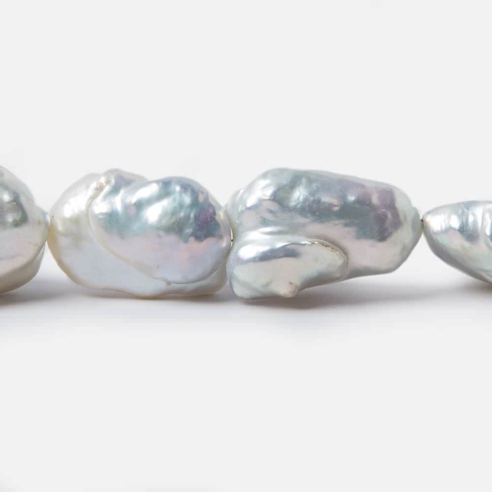 13x8x18-17x9x29mm White Souffle Freshwater Pearls 16 inch 18 pieces (ONLINE ORDER ONLY)