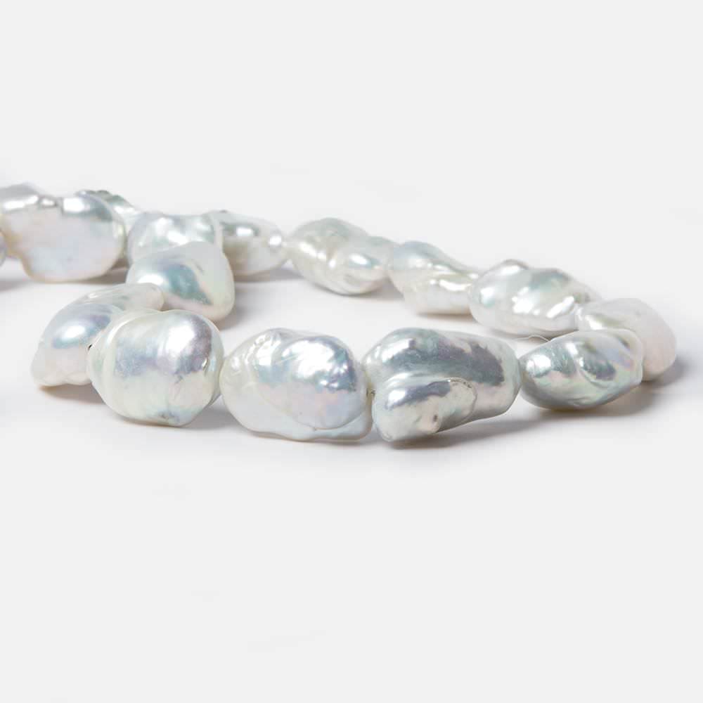 13x8x18-17x9x29mm White Souffle Freshwater Pearls 16 inch 18 pieces (ONLINE ORDER ONLY)