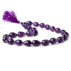13x9-15x10mm Amethyst straight drilled faceted tear drops 15 inch 25 beads AA (ONLINE ORDER ONLY)