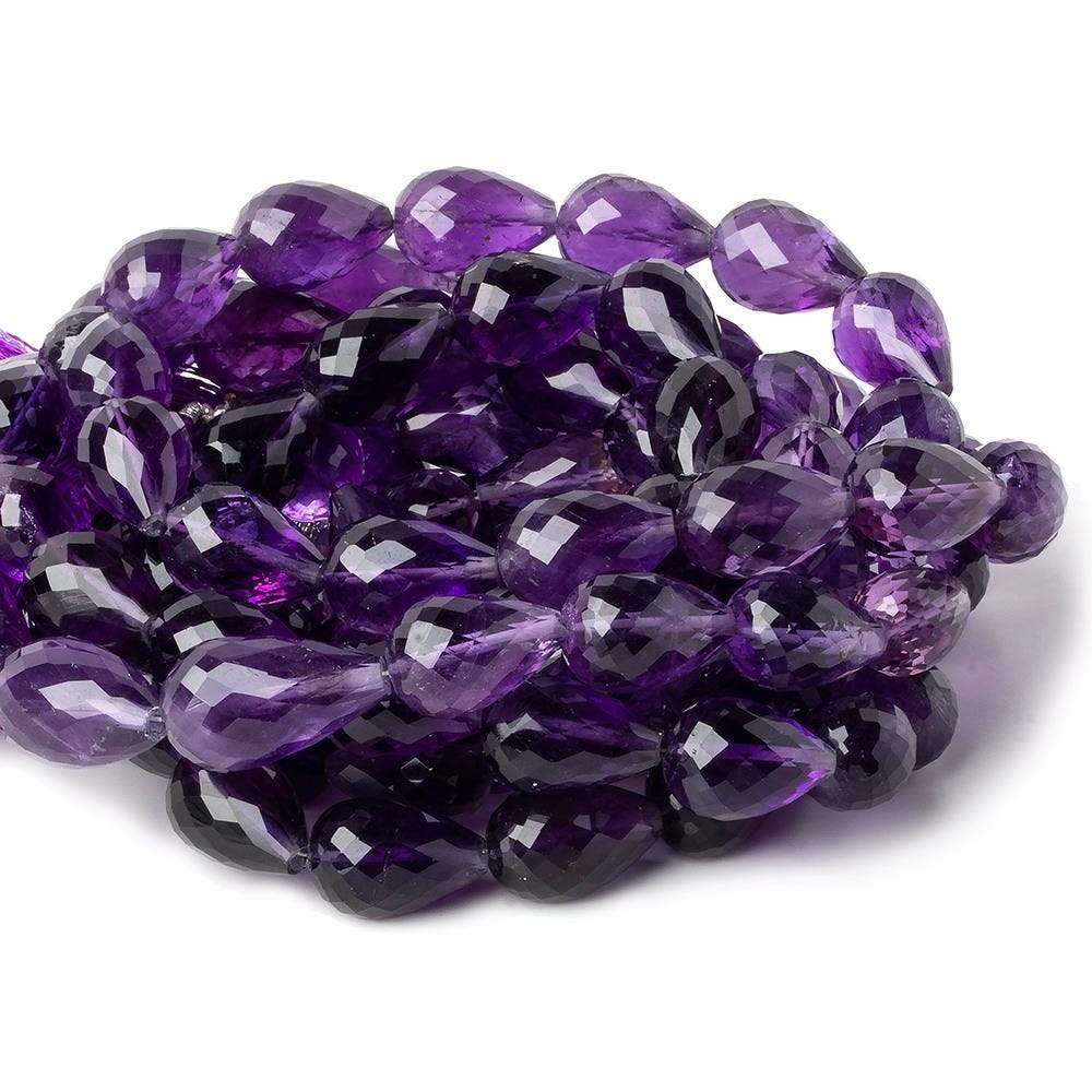 13x9-15x10mm Amethyst straight drilled faceted tear drops 15 inch 25 beads AA (ONLINE ORDER ONLY)