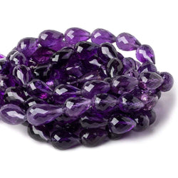 13x9-15x10mm Amethyst straight drilled faceted tear drops 15 inch 25 beads AA (ONLINE ORDER ONLY)