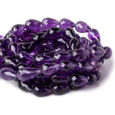 13x9-15x10mm Amethyst straight drilled faceted tear drops 15 inch 25 beads AA (ONLINE ORDER ONLY)