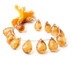 13x9-16x11mm Madeira Citrine Faceted Tear Drop Beads 7 inch 13 pieces AAA (ONLINE ORDER ONLY)