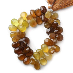 6x9mm Sepia Brown & Amber Golden Chalcedony Pears 8 inch 56 pcs (ONLINE ORDER ONLY)