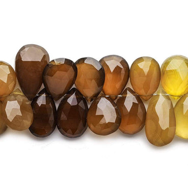 6x9mm Sepia Brown & Amber Golden Chalcedony Pears 8 inch 56 pcs (ONLINE ORDER ONLY)