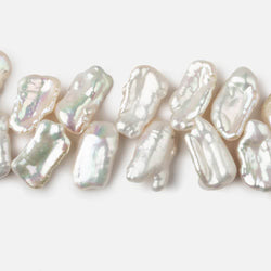 13x9-17x10mm White Top Drilled Biwa Freshwater Pearls 16 inch 69 pieces AAA (ONLINE ORDER ONLY)