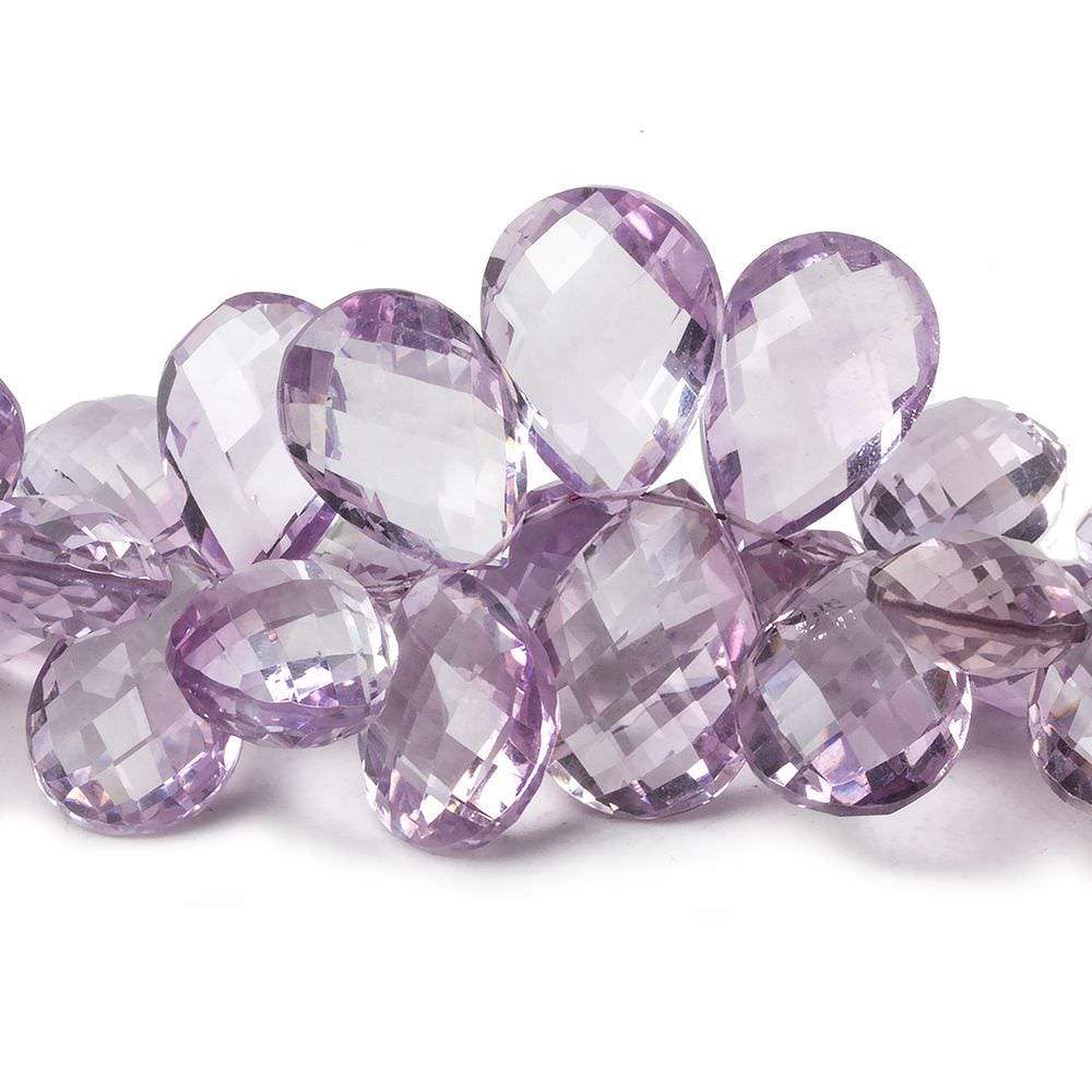 13x9-18x13mm Pink Amethyst Faceted Pear Briolette 8 inch 60 beads AAA (ONLINE ORDER ONLY)