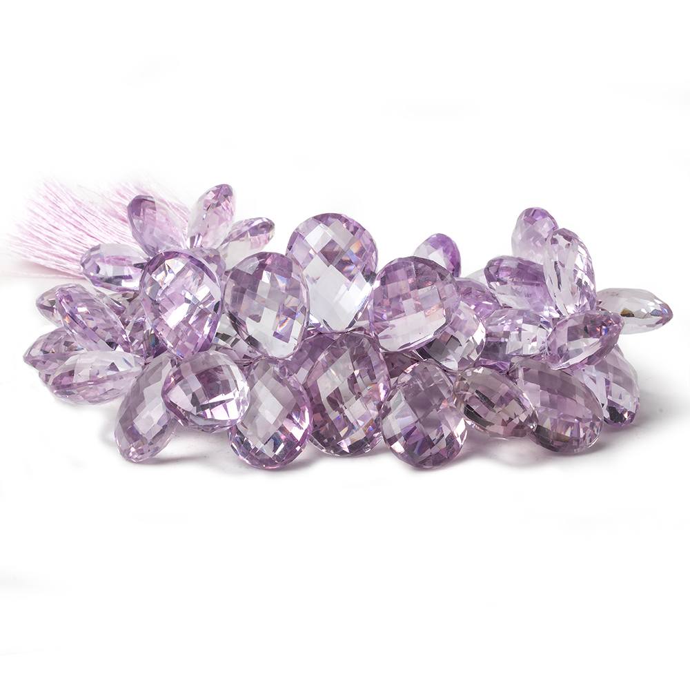 13x9-18x13mm Pink Amethyst Faceted Pear Briolette 8 inch 60 beads AAA (ONLINE ORDER ONLY)