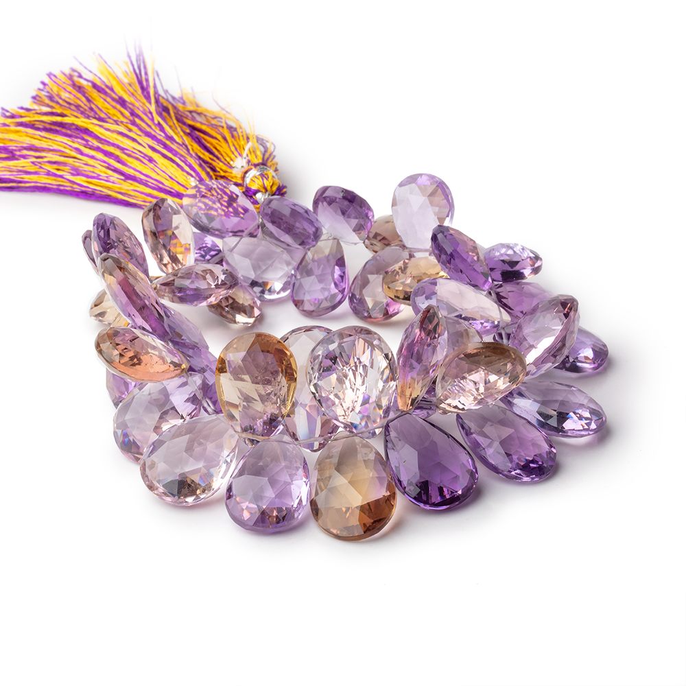 13x9-19x12mm Ametrine Faceted Pear Beads 7.5 inch 46 pieces (ONLINE ORDER ONLY)