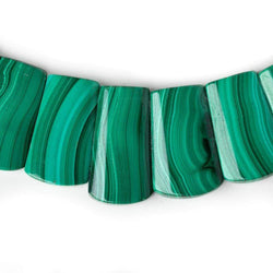 12x7-22x9mm Malachite double drilled plain fancy shape collar 39 beads (ONLINE ORDER ONLY)
