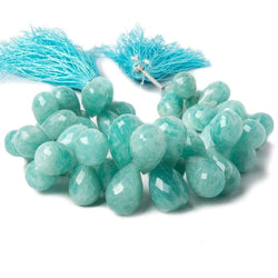 13x9mm - 20x13mm Amazonite Faceted Tear Drop Beads 7 inch 46 pieces AA (ONLINE ORDER ONLY)