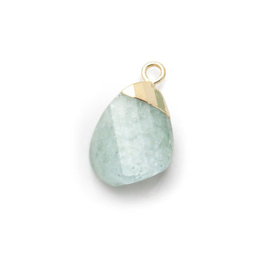 13x9mm Gold Leafed Aquamarine Pear Twist Focal Pendant 1 piece (ONLINE ORDER ONLY)